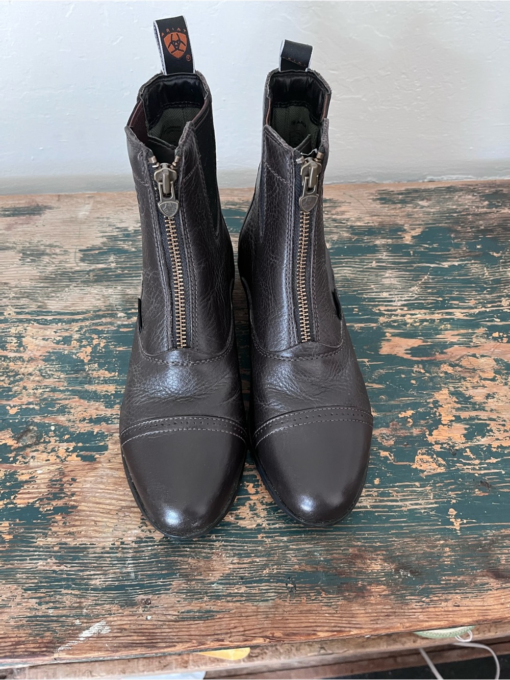 Ariat Dark Chocolate Brown Leather Heritage Breeze Zip Paddock Boots - Picture 2 of 7